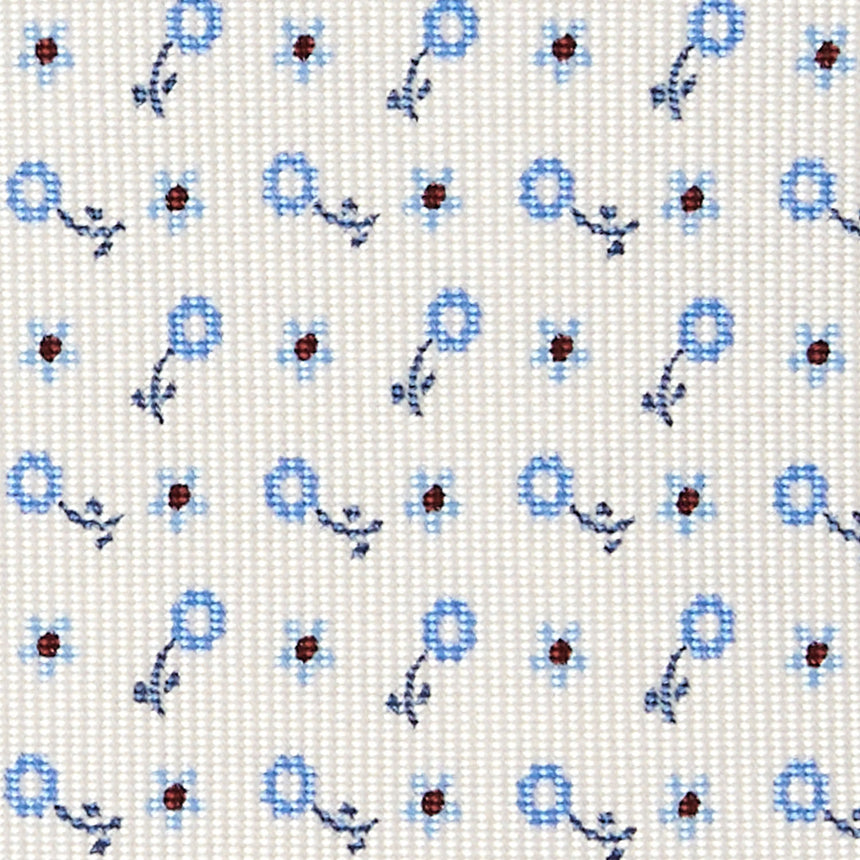 WHITE 7 FOLD SARTORIAL SILK TIE