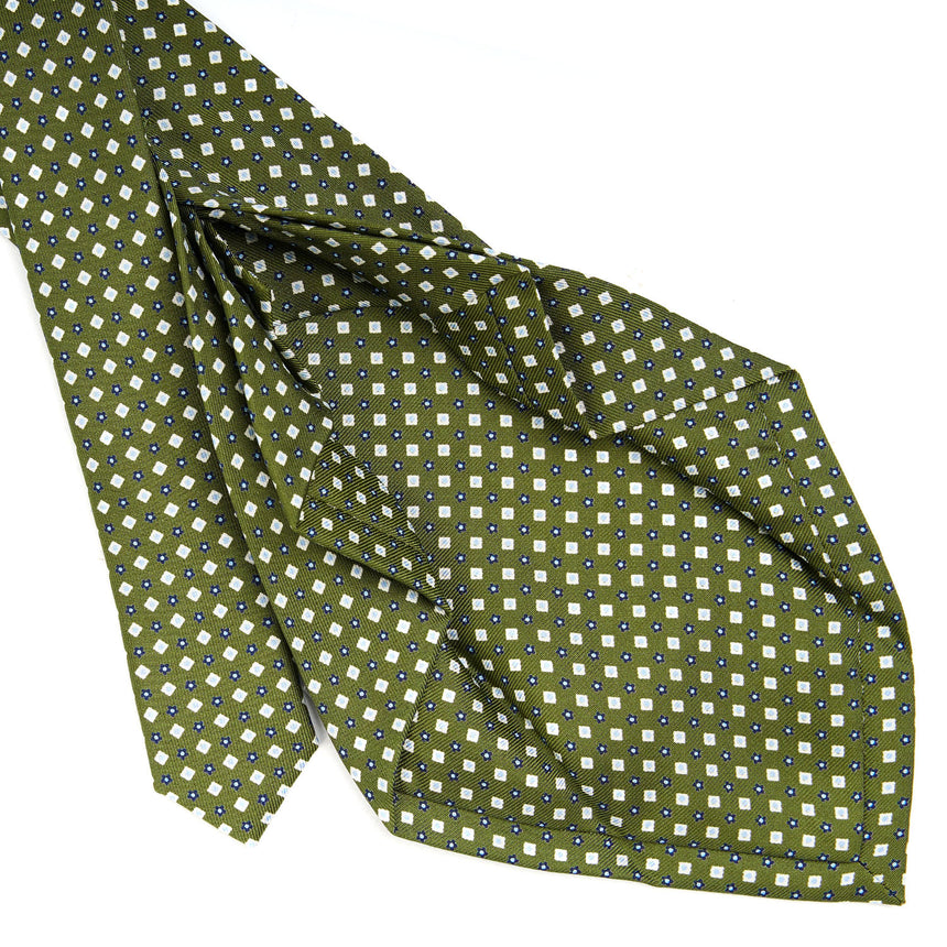 OLIVE GREEN 7 FOLD SARTORIAL SILK TIE