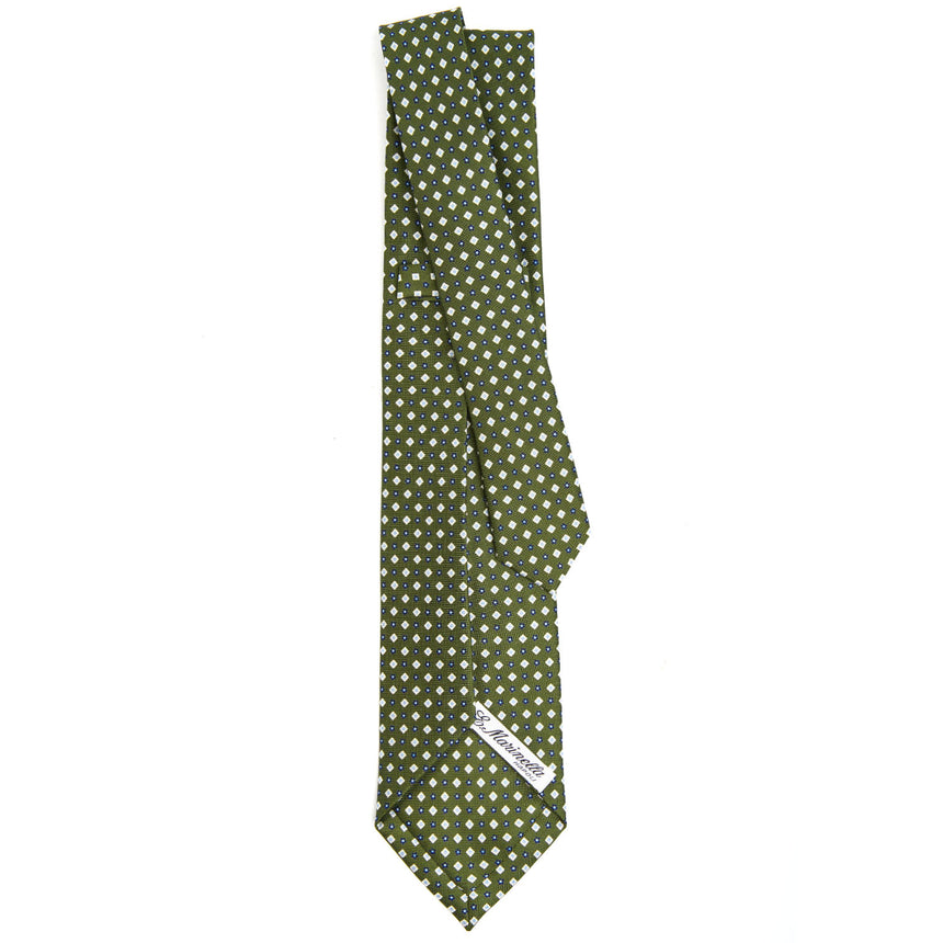 OLIVE GREEN 7 FOLD SARTORIAL SILK TIE