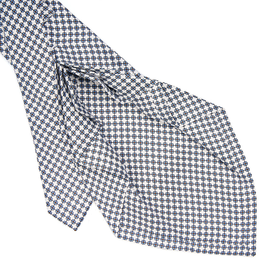 WHITE 9 FOLD SARTORIAL SILK TIE