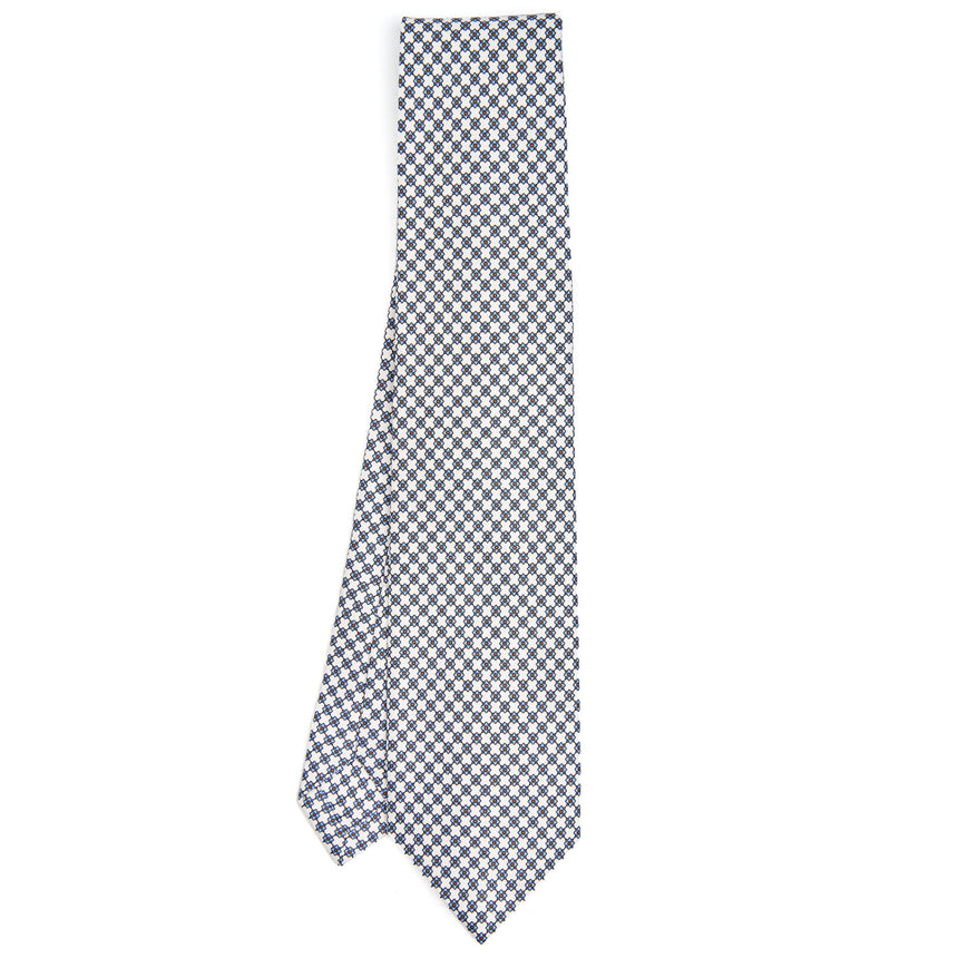 WHITE 9 FOLD SARTORIAL SILK TIE