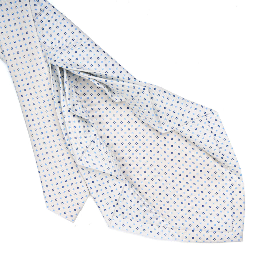 WHITE 9 FOLD SARTORIAL SILK TIE