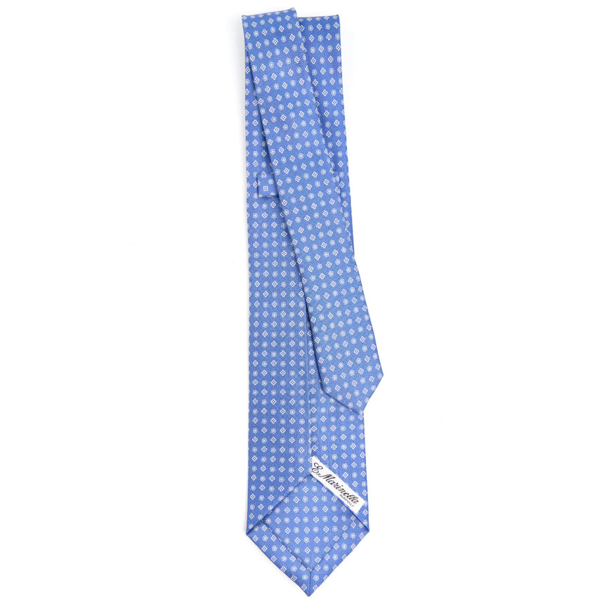 powder_blue_9_fold_sartorial_silk_tie_small_flower_pattern_full_back_view