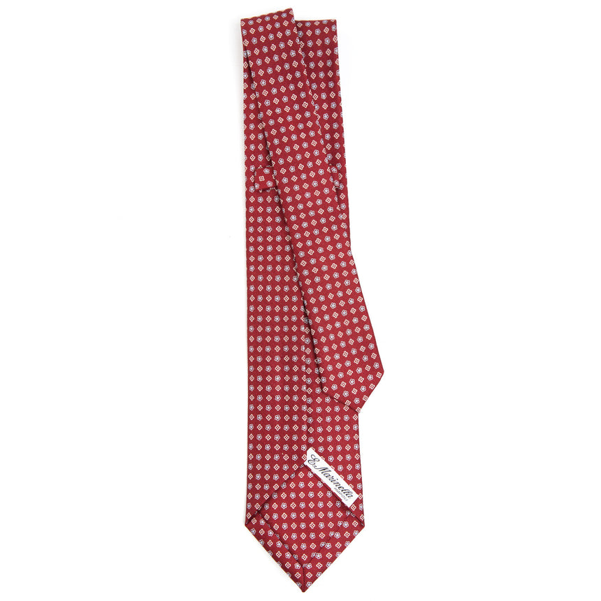 burgundy_9_fold_sartorial_silk_tie_small_flower_pattern_full_back_view
