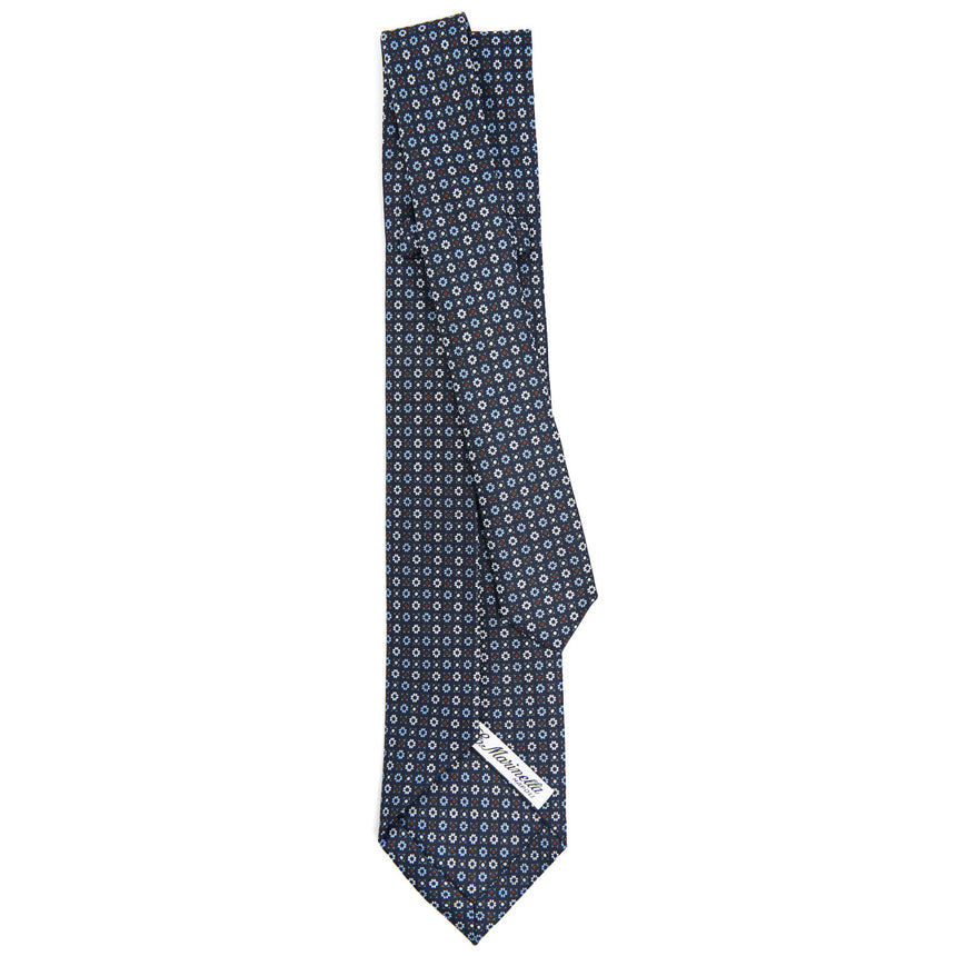 CRAVATTA SARTORIALE 9 PIEGHE IN SETA BLU SCURO