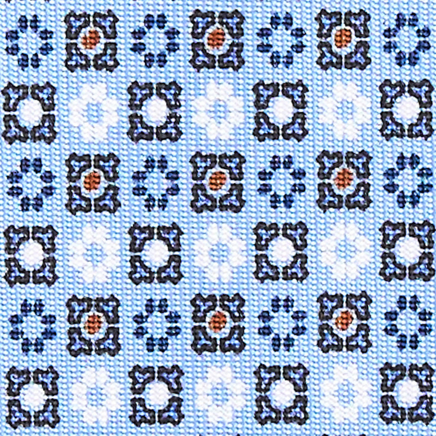 CRAVATTA SARTORIALE 9 PIEGHE IN SETA AZZURRA