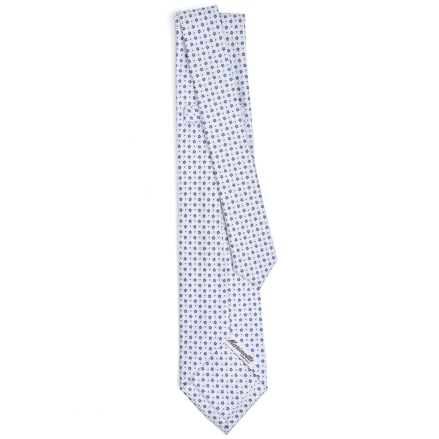 WHITE 9 FOLD SARTORIAL SILK TIE