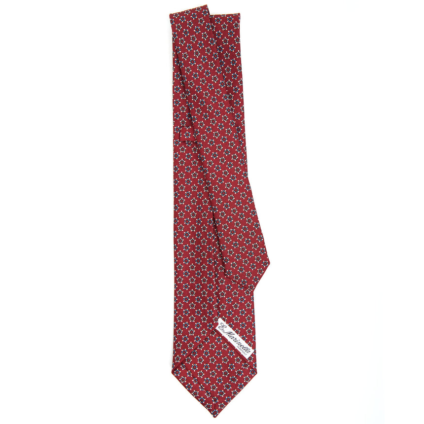 burgundy_9_fold_sartorial_silk_tie_small_flower_pattern_full_back_view