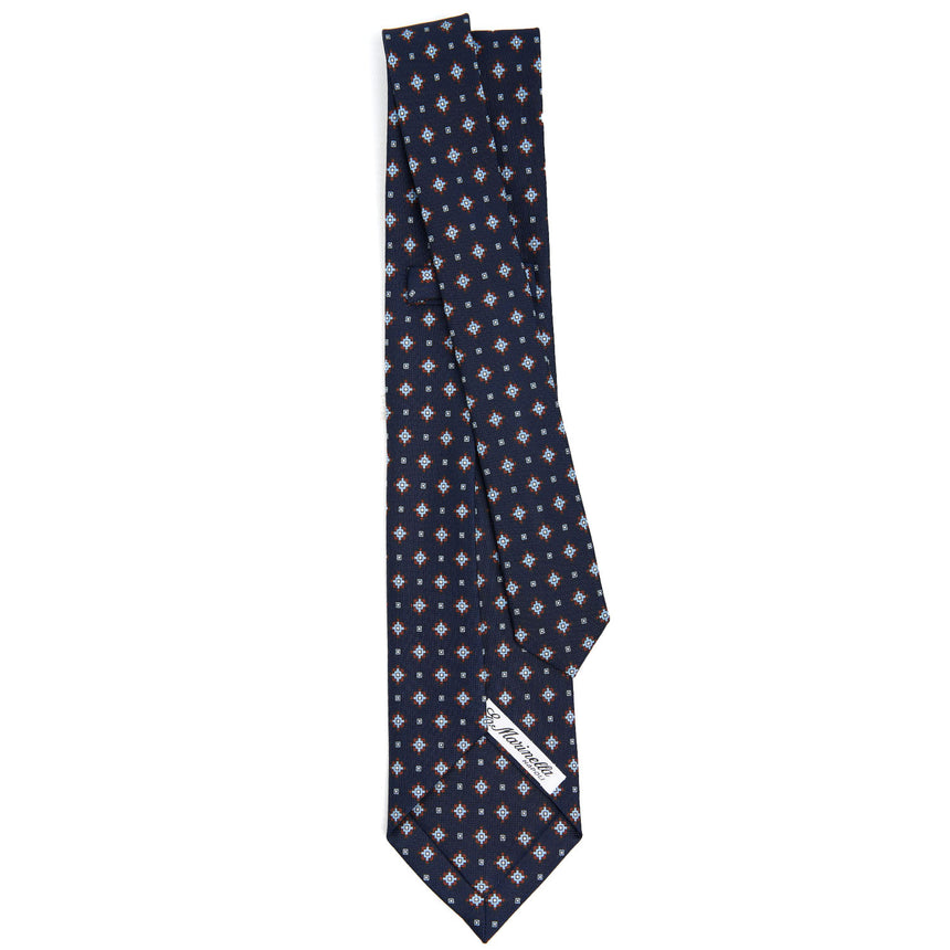 CRAVATTA SARTORIALE 9 PIEGHE IN SETA BLU SCURO