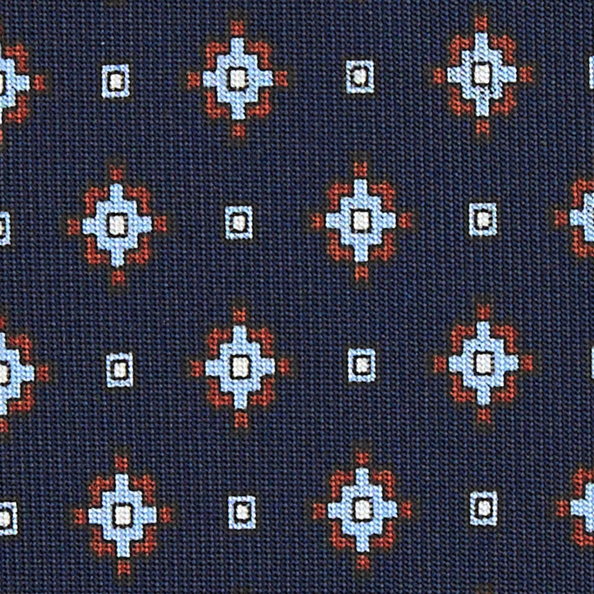 CRAVATTA SARTORIALE 9 PIEGHE IN SETA BLU SCURO