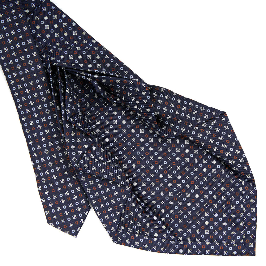CRAVATTA SARTORIALE 9 PIEGHE IN SETA BLU SCURO