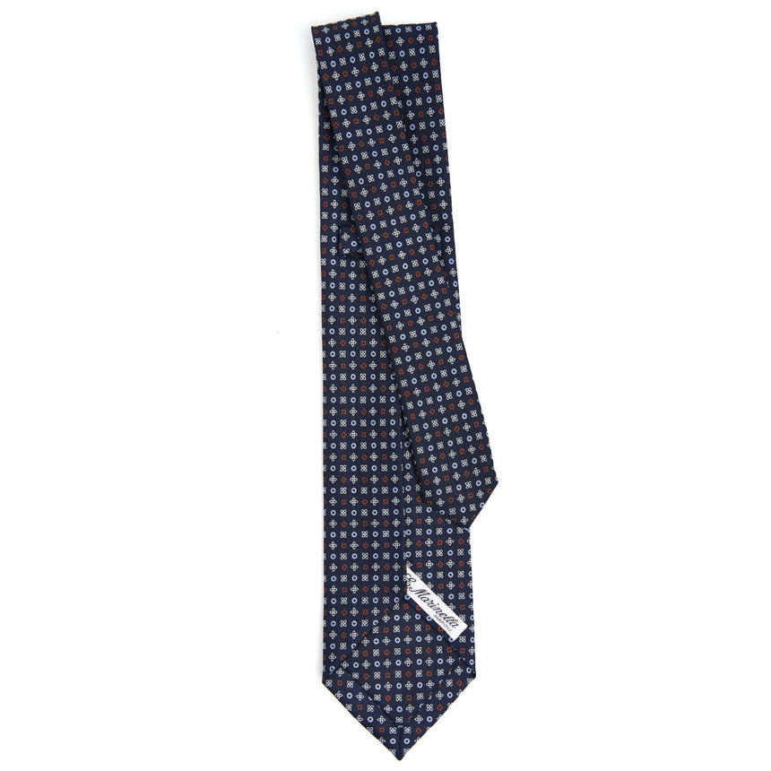 CRAVATTA SARTORIALE 9 PIEGHE IN SETA BLU SCURO