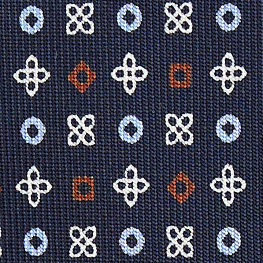 CRAVATTA SARTORIALE 9 PIEGHE IN SETA BLU SCURO