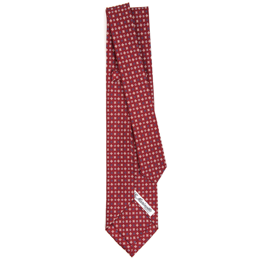 burgundy_9_fold_sartorial_silk_tie_small_flower_pattern_full_back_view