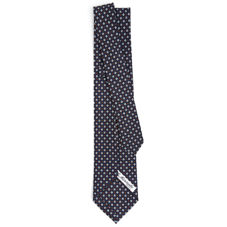 CRAVATTA SARTORIALE 9 PIEGHE IN SETA BLU SCURO