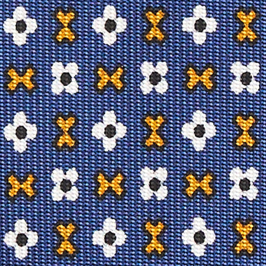 CRAVATTA SARTORIALE 9 PIEGHE IN SETA BLU