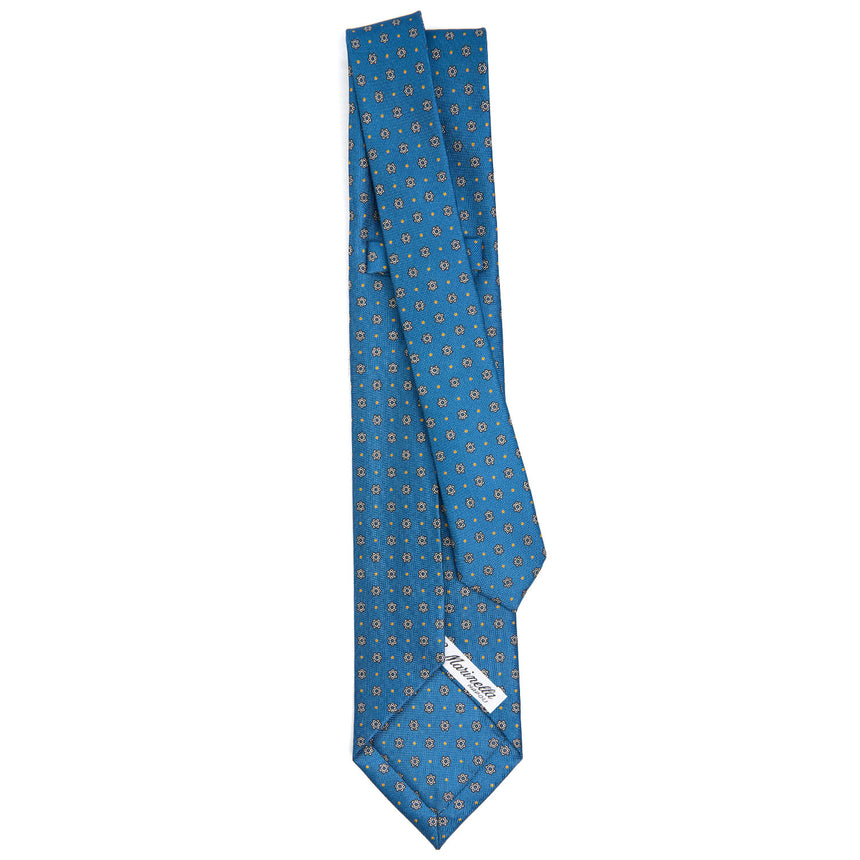 CRAVATTA SARTORIALE 9 PIEGHE IN SETA BLU MEDIO
