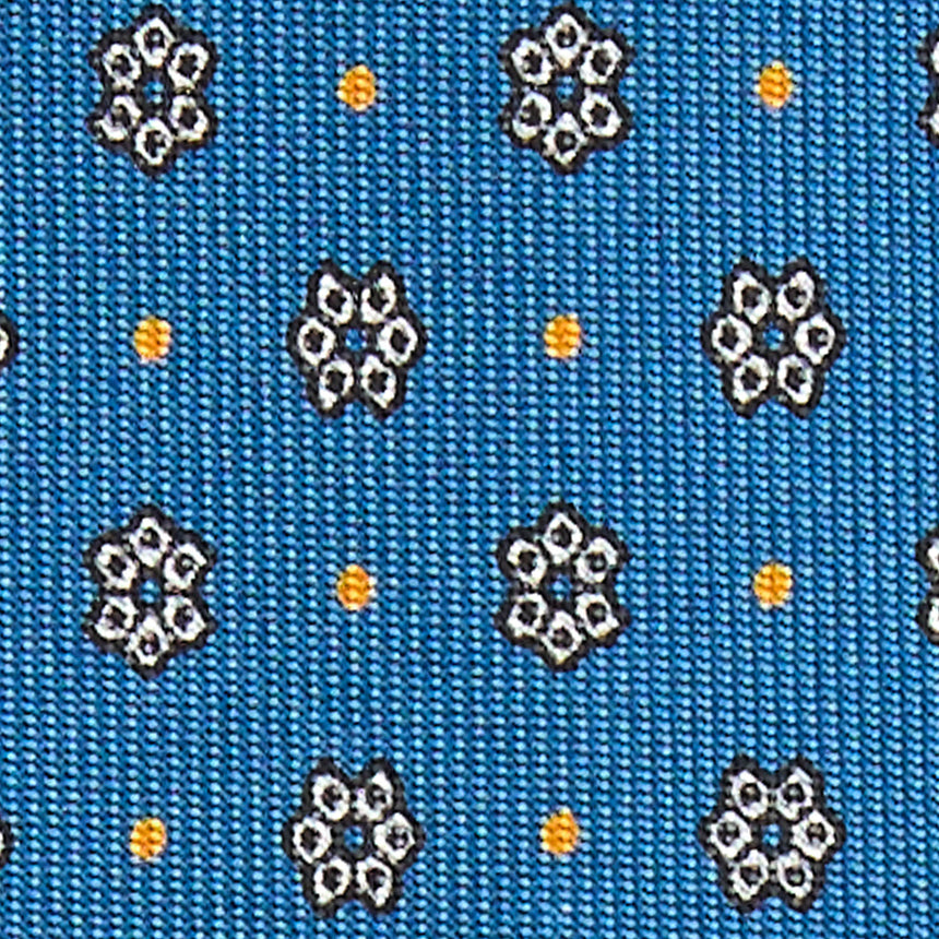 CRAVATTA SARTORIALE 9 PIEGHE IN SETA BLU MEDIO
