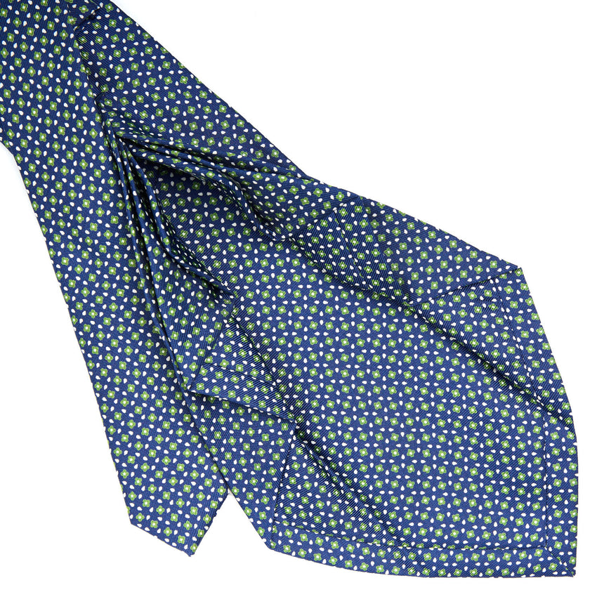 CRAVATTA SARTORIALE 9 PIEGHE IN SETA BLU