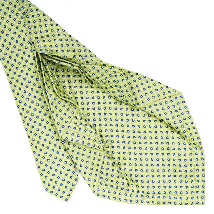 CRAVATTA SARTORIALE 9 PIEGHE IN SETA VERDE CHIARO