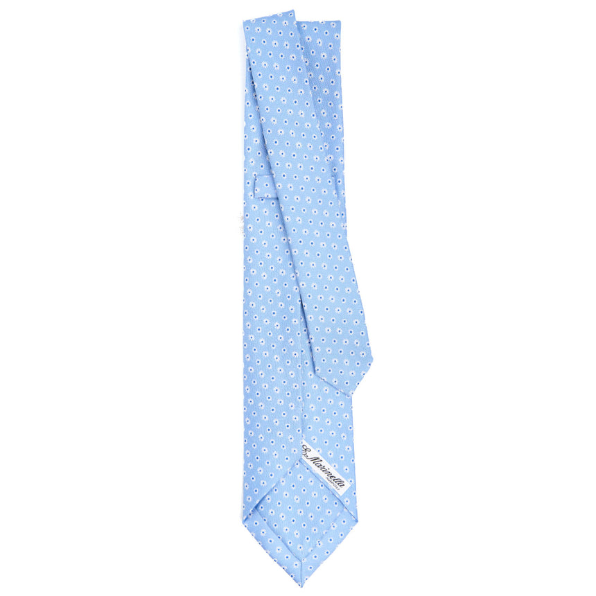 CRAVATTA SARTORIALE 9 PIEGHE IN SETA AZZURRA