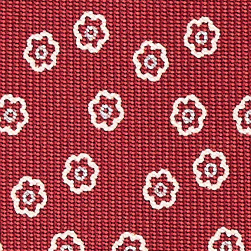 burgundy_9_fold_sartorial_silk_tie_small_flower_pattern_fabric_pattern_detail