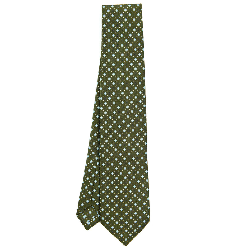 OLIVE GREEN 9 FOLD SARTORIAL SILK TIE