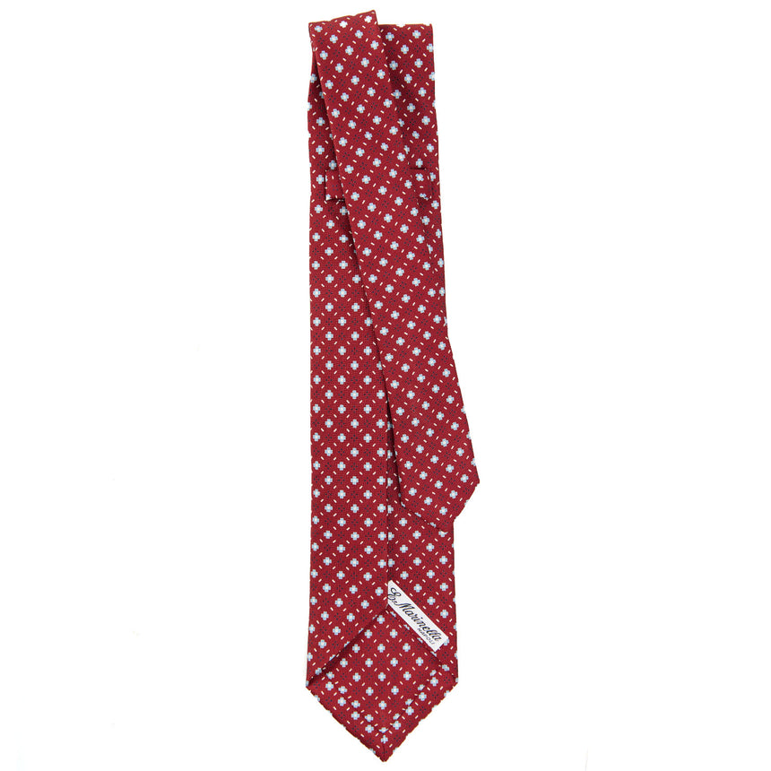 burgundy_9_fold_sartorial_silk_tie_small_flower_pattern_full_back_view