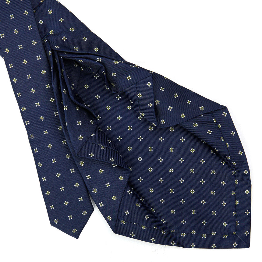 CRAVATTA SARTORIALE 9 PIEGHE IN SETA BLU SCURO