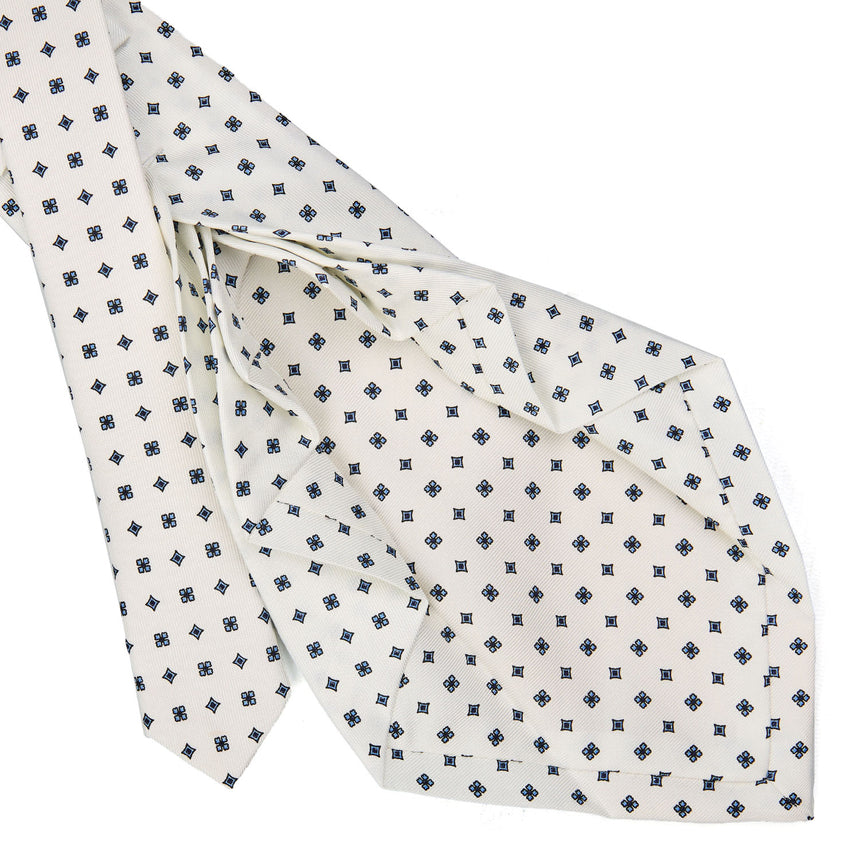 WHITE 9 FOLD SARTORIAL SILK TIE