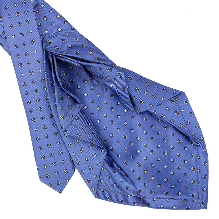 CRAVATTA SARTORIALE 9 PIEGHE IN SETA AZZURRO POLVERE