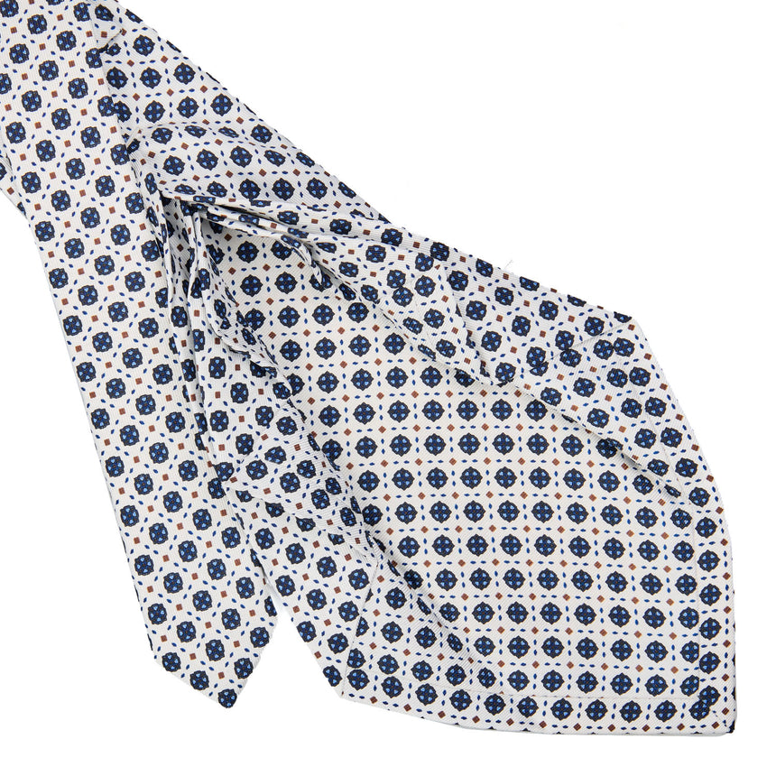 WHITE 9 FOLD SARTORIAL SILK TIE