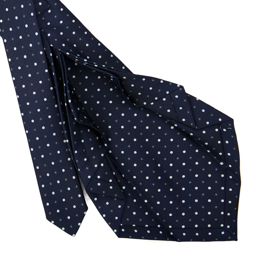 CRAVATTA SARTORIALE 9 PIEGHE IN SETA BLU SCURO