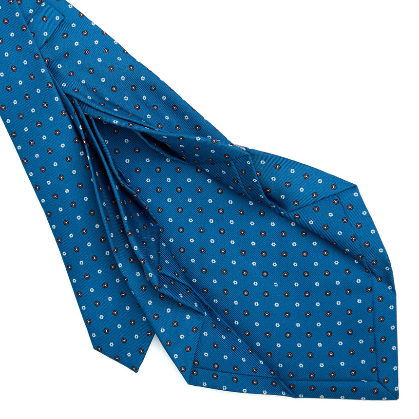 MID BLUE 9 FOLD SARTORIAL SILK TIE