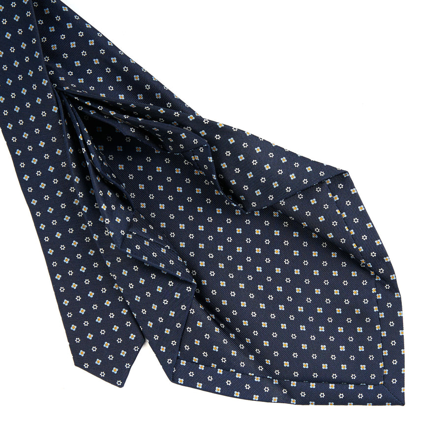 CRAVATTA SARTORIALE 9 PIEGHE IN SETA BLU SCURO