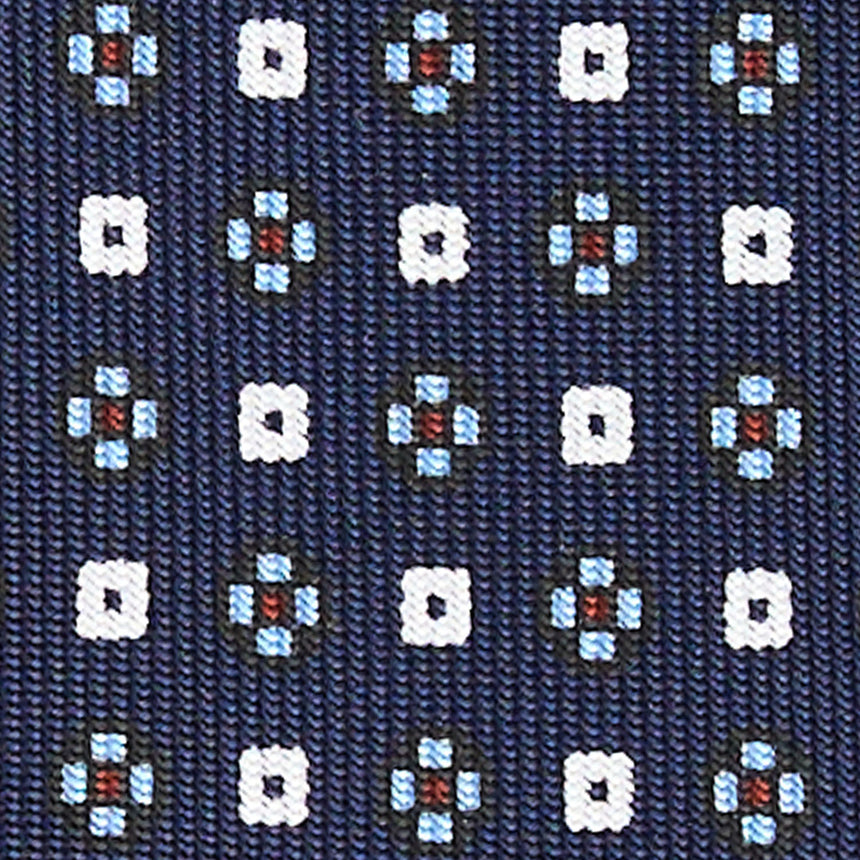 CRAVATTA SARTORIALE 9 PIEGHE IN SETA BLU SCURO