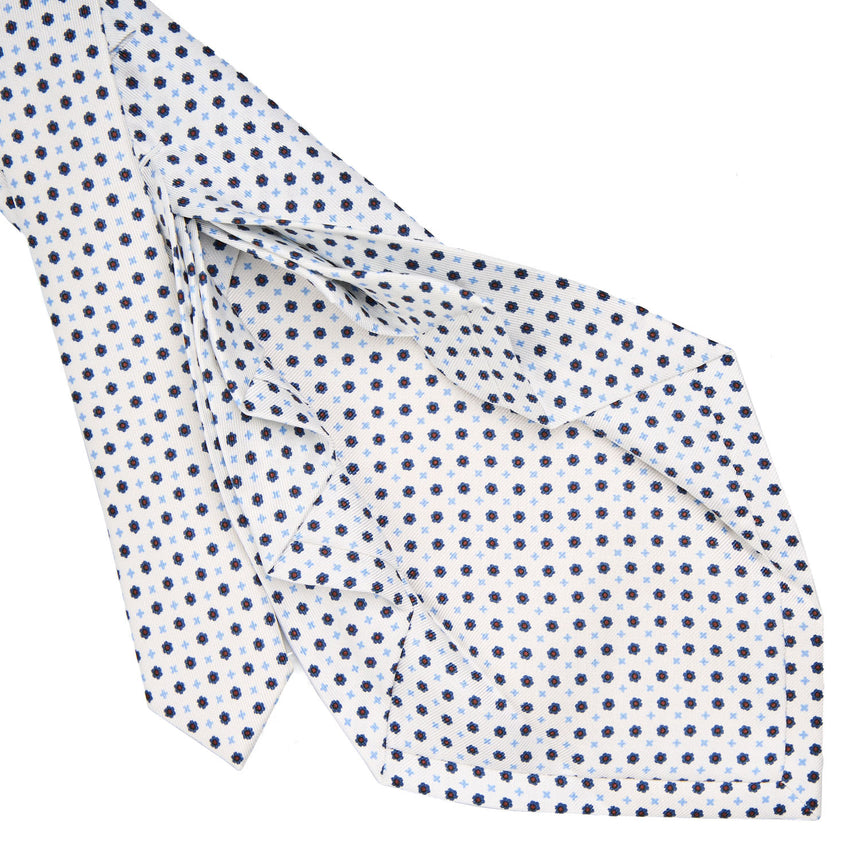 WHITE 9 FOLD SARTORIAL SILK TIE