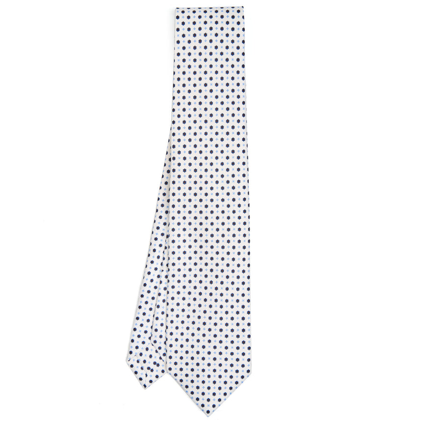 WHITE 9 FOLD SARTORIAL SILK TIE