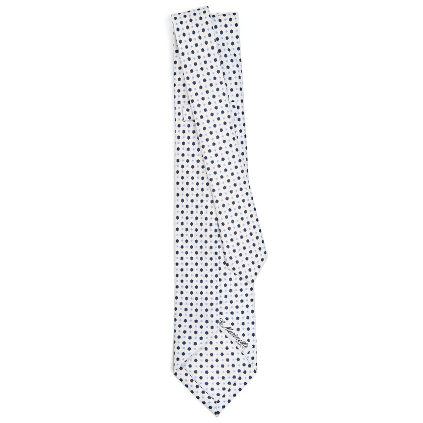 WHITE 9 FOLD SARTORIAL SILK TIE