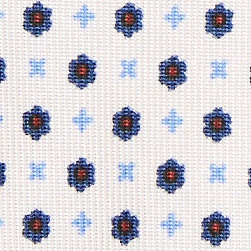 WHITE 9 FOLD SARTORIAL SILK TIE