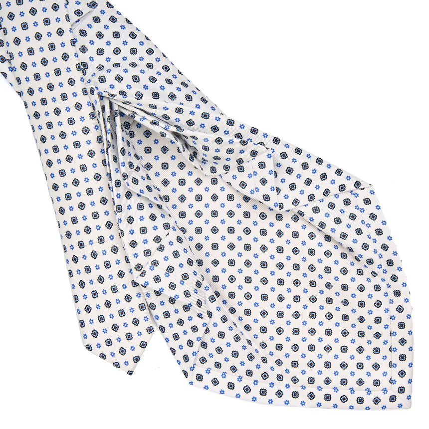 WHITE 9 FOLD SARTORIAL SILK TIE