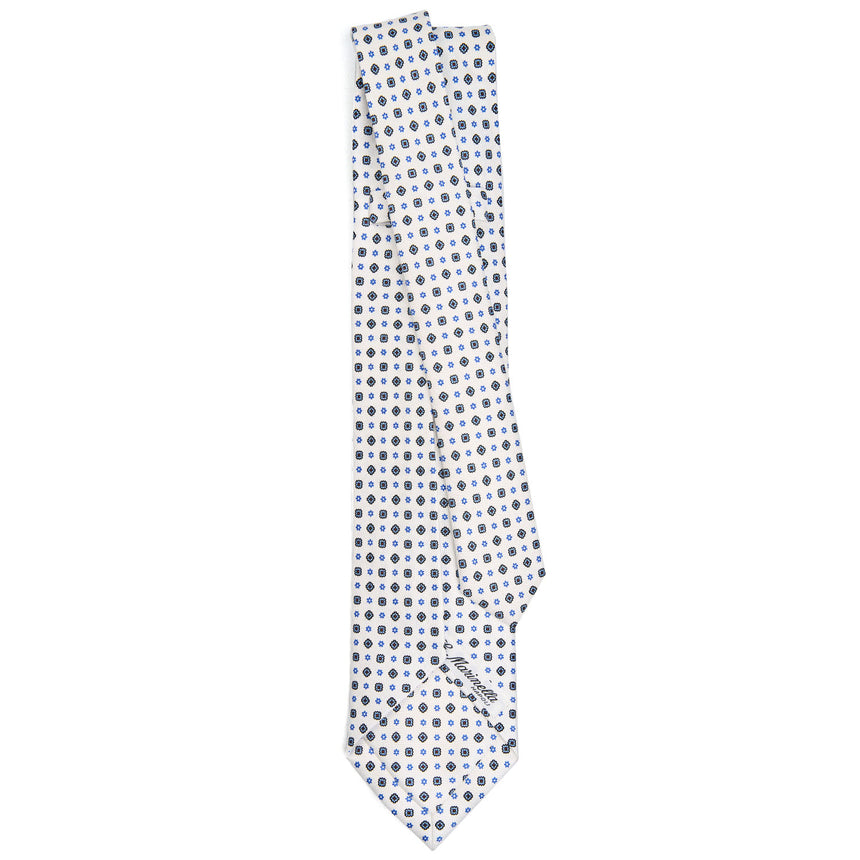 WHITE 9 FOLD SARTORIAL SILK TIE