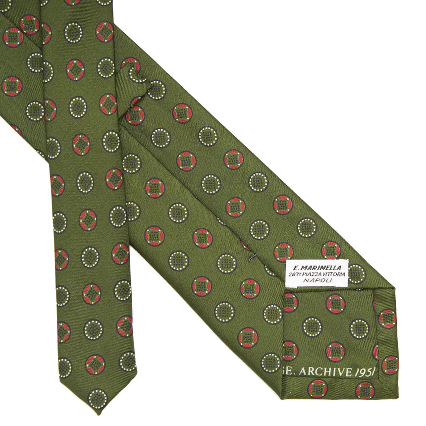 OLIVE GREEN SILK TIE