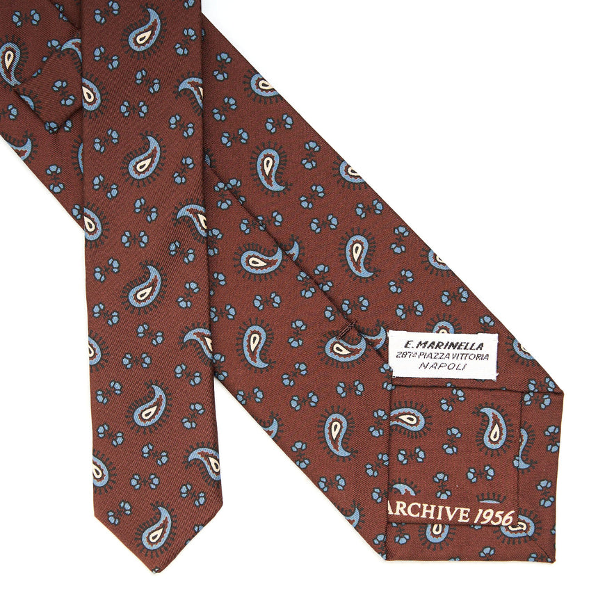 CRAVATTA IN SETA MARRONE SCURO