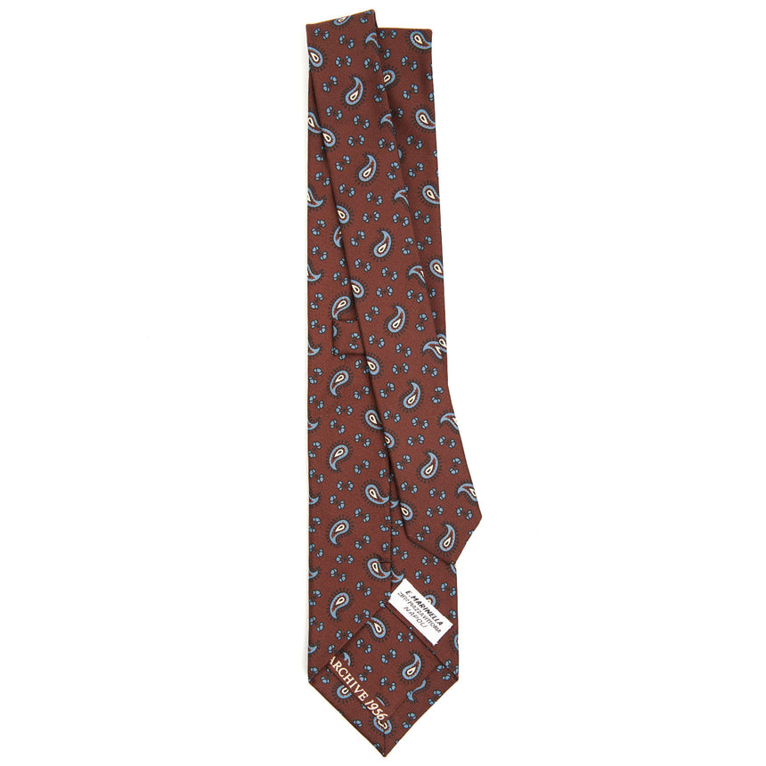 CRAVATTA IN SETA MARRONE SCURO