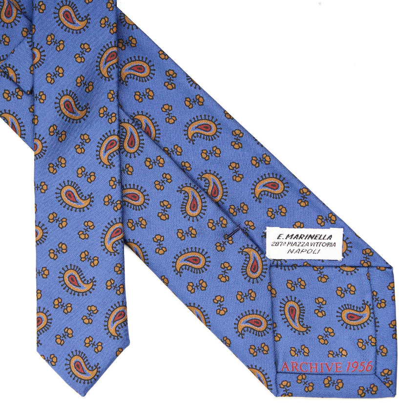 CRAVATTA IN SETA AZZURRO POLVERE