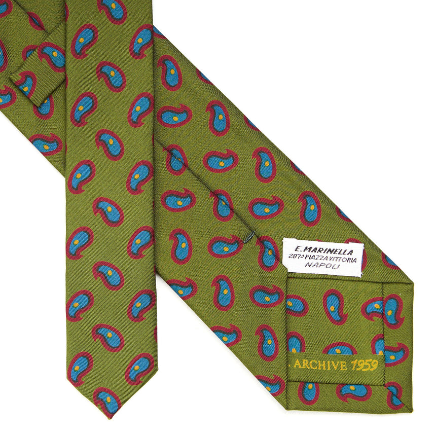 OLIVE GREEN SILK TIE