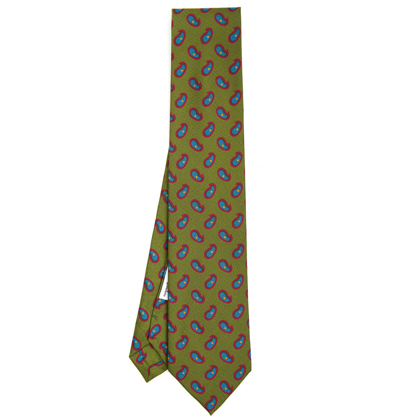 OLIVE GREEN SILK TIE