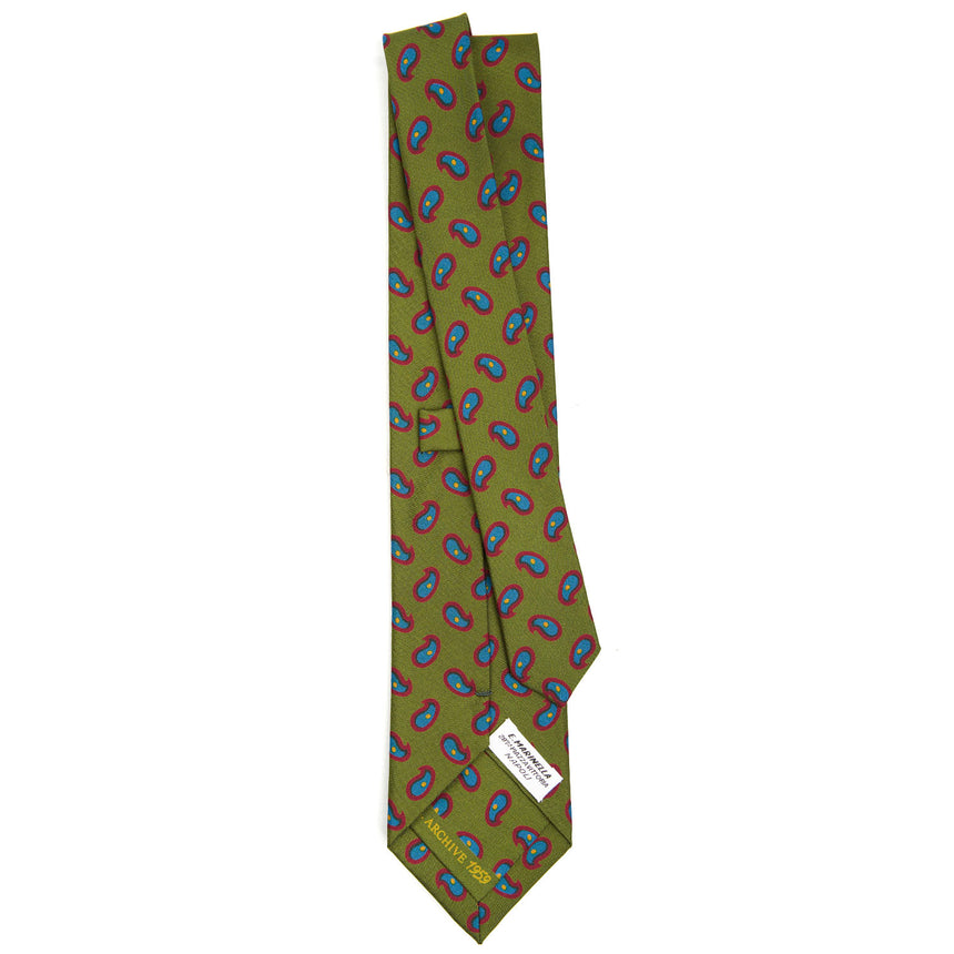 OLIVE GREEN SILK TIE