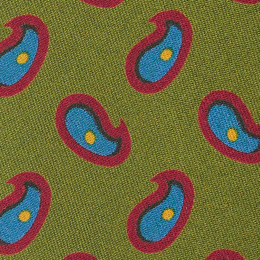 OLIVE GREEN SILK TIE